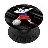 Dabbing Französische Bulldogge Russland Volleyball Fans Trikot Sport PopSockets mit austauschbarem PopGrip