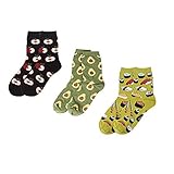 CAILI Herren & Damen Sneaker Socken ，Spaß-Nachtisch-Lebensmittelfrucht-Muster-kreative Design-Socken，Lange Haltbarkeit Dank Bester Qualität(3x Paar)