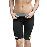 VEOFIT-Damen Kurze Schwitzhose zum Abnehmen - M – Ideal für einen Flachen Bauch, Feine Oberschenkel und Gekräftigten Gesäße -ANGEBOTEN: Hülle + Fitness Trainingsprogramm mit Ernährung Tipp