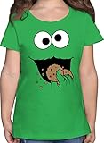 Kinder Karneval und Fasching Kostüme - Keks-Monster - 104 (3/4 Jahre) - Grün - Tshirt Kinder - F131K - Mädchen Kinder T-S