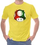 shirtdepartment - Herren T-Shirt - Super Mario - Pilz gelb-rot XL
