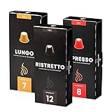 Kaffee 'Nespresso-kompatibler Sparpack 30 Kapseln Ristretto Espresso Lung