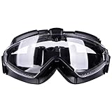 ABOOFAN High Impact Resistant Goggle Glasses Outdoor Sports Glasses CS Military Goggles Anti Fog Motorcycle Glasses Skibrille for Airsoft Paintball Riding Cycling (Black Style)