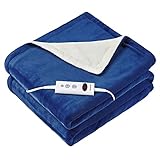 Heizdecke Kuscheldecke, Wchiuoe 180x130cm Wärmedecke Elektrisch für Schlafzimmer Büro, Flanell Schnell-Heizung heizdecke mit abschaltautomatik, 10 Heizstufen und 9 Stunden Timer, Maschinenwaschb