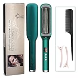 Haarglätter Bürste Ionen für Damen Glättbürste Glättungsbürste, 30S Hair Straightener PTC Keramikheizung, 9 Einstellbare Temperatur, Anti Verbrühen und Auto Abgeschaltet Haarglatter Burste H