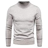 HUIWU Herren Sweatshirt Pullover Langarmshirts Langarm Rollkragenpullover Sweater Herbst Winter Casual Shirt Freizeithemd Baumwolle Warme Gestreiftes Regular Fit Langarmhemd Herrenhemden Sweatjack