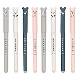 Gelschreiber Schwarz Radierbar, 8 Stück Gel Ink Pen Gelschreiber 0.35mm Kawaii Kugelschreiber Cartoon Tier Panda Löschbaren Gelstift für Kinder S