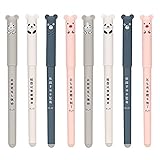 Gelschreiber Schwarz Radierbar, 8 Stück Gel Ink Pen Gelschreiber 0.35mm Kawaii Kugelschreiber Cartoon Tier Panda Löschbaren Gelstift für Kinder S