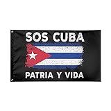 ershixiong SOS Kuba Flagge,90x150cm,Fade Resistant Garden Flag mit 2 Messingösen,Für Partys,Sportveranstaltungen,F
