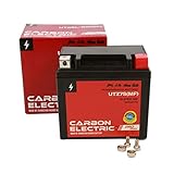 Carbon Electric Gel Batterie YTZ7S Gelbatterie 12V 6Ah Wartungsfrei Versiegelt Akkumulator Motorrad Roller Motorradbatterie Rollerbatterie UTZ7S