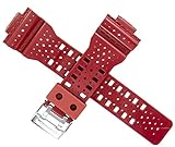 Casio Uhrenarmband für GA-110LPA-4A GA110 GA100 GA 110 100, Rot/Schw