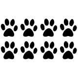 Aufkleber 14.2x7.6CM 8PCS Hundetatze druckt Abziehbilder Motorrad-Auto-Körper-Abdeckungs-Kratzer-Mode dekorativer Aufkleber Schwarz/Sliver C6-0013 YIJIAN (Color : Black)