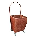 Unbekannt Einkaufswagen Old Man Trolley Grocery Einkaufswagen Trolley aus Bambus und Rattan für Gepäck, persönliche, Reise-, Auto-, Umzugs- und Bürozweck