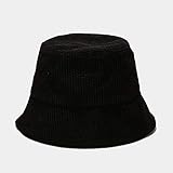 BAOZENGMUY Hübscher Hut Bucket Hats Damen Casual Panama Fischerhut Männer Herbst Frühling Outdoor Sonnenhut Becken Hut Plain Shade Cap (56-58) cm Schw
