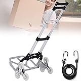 AACXRCR Handwagen-Aluminium-Treppen-Kletterwagen, Leichter Treppenkletternorwagen mit elastischer Schnur für das Auto-Büro- und Reiseverbrauch, 100 kg Kap