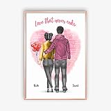 Love that never ends Memory Poster | Liebe, die niemals endet Memory-Kunstwerke | Personalisiertes Geschenk für Sie und Ihn (DIN A4)