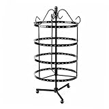 YANHAI Haiyan Store 192 Löcher 4 Tiere rotierende Ohrringhalter -Necklace Organizer Stand - Schmuckständer Display Rack Towers (Color : Black)