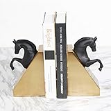 ZH. HK Kreative Schwarzer Pferdekopf Metall Bookend Magazin Regal Heim Wohnzimmer TV Schrank Schlafzimmer Hotel Cafe Buchhandlung Desktop-Dekoration 21 * 12cm O