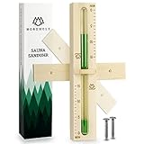 NORDHOLZ® Sauna Sanduhr 15 Minuten aus 100% nordischer Fichte - Glas robust & hitzebeständig - Kontrastfarbe Grün + 2 Edelstahl Schrauben - Sauna Zubehör - 60 Tage risikolos testen - S