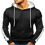 WAQD Herren Kapuzenpullover Hipster Gym Langarm Pullover Hoodies Sweatshirt Herbst Winter Langarm Top Bluse Outwear Kapuzenpulli Feinstrick Sweatjacke Training Fitness Einfarbig Freizeitp