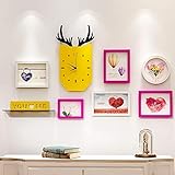 Hancoc Dekorative Malerei Kombination/Wandmalerei Wohnzimmer Malerei Sofa Wand/Moderne Minimalistische Restaurant Kreative Wandbild (Color : Pink)