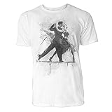 Tanzpaar Sinus Art ® Herren T Shirt (Schwarz Weiss) Sportshirt Baumw