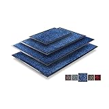 TRIBURG® Fußmatte 60x90 Blau Schwarz - Schmutzfangmatte 60 x 90 wetterfest, wasserfest, waschbar - Fußmatte außen/innen -rutschfeste Fussmatte Aussenbereich und Innenb