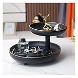 Schmucktabletts,Catchall Bowl Entryway,2-Tier Schmuck Organizer Schmuck Ring Ohrring Halskette Ständer Aufbewahrung Schlüssel Telefon Münzwechsel Uhren Süßigkeiten Halter Nachttisch Dek