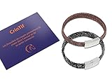 2 Paar-Armbänder aus Pferdehaar – 18 bis 21 cm – Armband Kollektion Tennessee – flach geflochten – Schmuck für Damen und Herren – Braun und Grau - 21.00