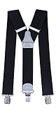 Ranger Hosenträger für Herren Y-förmige 5cm breit verstellbar und elastisch mit einem sehr starken Clips (schwarz 3)