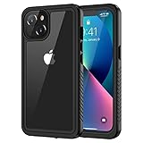 Lanhiem für iPhone 13 Hülle (6.1'), Handyhülle iPhone 13 Case IP68 Wasserdicht 360 Grad Schutzhülle, Stoßfest Staubdicht Outdoor Panzerhülle mit Eingebautem Displayschutz, Schw