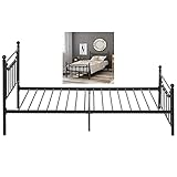 Kinder Bett Metallbett 90x200 cm Einzelbett Metallbett Mit Lattenrost für Gästezimmer Bett Metall Gästebett Kinderb