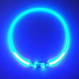 PetSol LED Leuchthalsband für Hunde USB Aufladbar LED Hundehalsband Stück hundehalsband Leuchtend Wiederaufladbares und Längenverstellbareres mit DREI Beleuchtungsmodi für Hunde und Katzen (Blau)