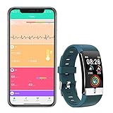 Zeerkeer Fitness Tracker, Bluetooth Smart Armband EKG PPG Blutdruck, Herzfrequenz IP67 wasserdichte Aktivität Health Tracker Armband Schrittzähler mit Schlafmonitor Kalorien Smart W