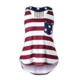 UOWEG Frauen T-Shirts Crewneck Ultra weich Sleevless amerikanische Flagge drucken komfortable lässige Tank Tops Damen T