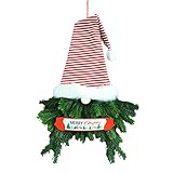 DRYEN Weihnachtskranz mit Kiefernnadel für die Haustür, hängende Ornament, schwedische Tomte Heimdekoration für Bauernhaus, Veranda, drinnen und drauß