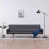 Schlafsofa mit Armlehnen, 3-Sitzer-Kunstleder Sofa, 2-in-1-Design, Verstellbarer Sessel in 3 Positionen, für Wohnzimmer, Büro, Schlafzimmer G