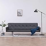 Schlafsofa mit Armlehnen, 3-Sitzer-Kunstleder Sofa, 2-in-1-Design, Verstellbarer Sessel in 3 Positionen, für Wohnzimmer, Büro, Schlafzimmer G