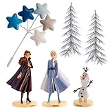 dekora Kit Disney Frozen Die Eiskönigin Tortenfigur mit Tortentoppers-ELSA, Anna und Olaf, Mehrfarbig, Verschiedene Größen, 6