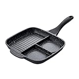 Antihaftbeschichtete Kleine Pfanne aus Kupfer Nicht-Stick-Steak-Brat-Pan-Guss-Aluminium-Multi-Sektion Brat-Pan-All-in-One-Frühstücks-Pfanne, Bratpfanne & Griddle-Pfanne Kleiner Saucentopf Topf mit D