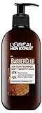 L'Oréal Men Expert Bartshampoo für Bart, Gesicht und Haar, Barber Club 3-in-1 Bartshampoo mit Zedernholzöl für die tägliche Bartpflege, 1 x 200