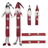 HOJIOESRD 6 Teile/Satz Weihnachten Kühlschrankgriffabdeckungen Jute Faceless Knob Protectors Haushaltsgeschirrspüler für Home O