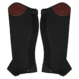 Bnineteenteam 1 Paar Hinterer Reißverschluss Half Chap, Leder Half Chaps Reitpferd Reiten Half Chaps Leg Guard Protector für Erwachsene(S)