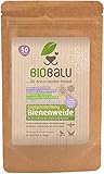Biobalu Öko Blumenmischung für Bienenwiese – für bis zu 50 qm, mehrjährig und winterhart, viele Wildblumen und -kräuter, ideal für Halbschatten- und Schattenbereich, 50 g