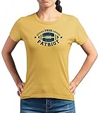 True Patriot Any Given Sunday Pats Football New England Super Bowl Premium T-Shirt Frauen Shirt, Größe:S, Farbe:Gelb (Gold L191)