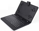 XIDO Tastatur für 7 Zoll Tablet Pc Deutsch QWERTZ Tastaturbelegung (Case, Ledertasche, 1GB RAM, Tasche Mini USB) Laptop 7 Notebook 8 9 standfuß Micro Android Schutzhülle L