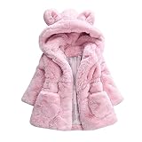Babykleidung,Sannysis Baby Mädchen Herbst Winter Kapuzenmantel Umhangjacke Dicke warme Kleidung 1-4Jahre (90, Rosa)