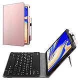 Fintie Tastatur Hülle für Samsung Galaxy Tab S4 T830 / T835 (10.5 Zoll) 2018 Tablet - Slim Fit Kunstleder Stand Schutzhülle mit Magnetisch Abnehmbar Drahtloser Bluetooth Tastatur, Roség