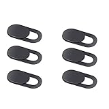 Webcam-Abdeckung, 0.7 mm dünn, für Laptop, Desktop, PC, MacBook Pro, iMac, Mac Mini, Computer, Smartphone, schützt Ihre Privatsphäre und Sicherheit (schwarz), Schwarz, 6er-Pack