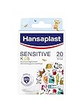 Hansaplast Kinderpflaster Sensitive (20 Strips), Wundpflaster mit niedlichen Tiermotiven zum Aufmuntern, schmerzlos zu entfernendes Pflaster S